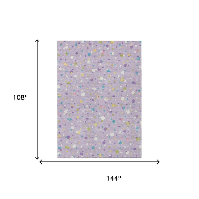 9' X 12' Lavender And Ivory Geometric Washable Indoor Outdoor Area Rug Homeroots Outdoor