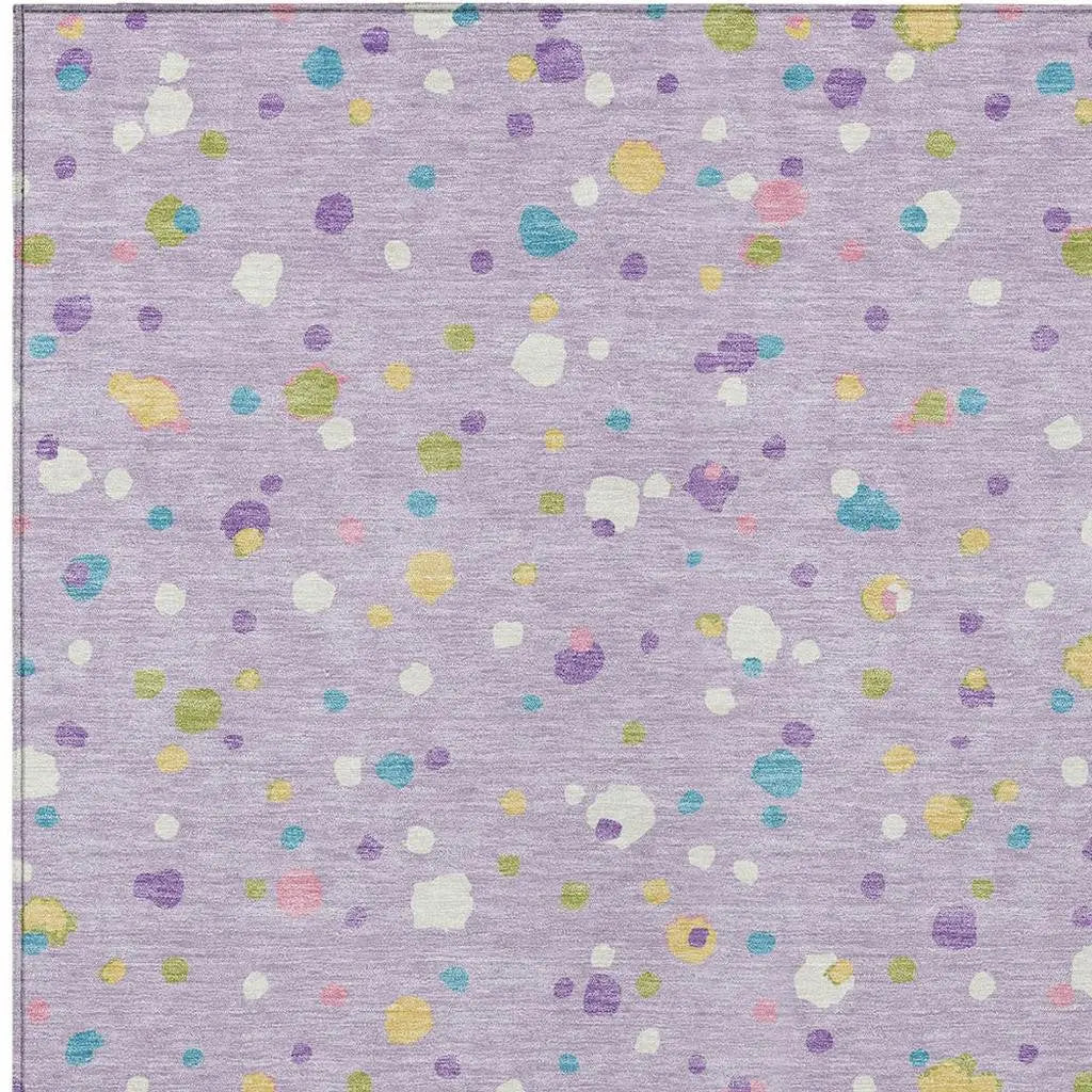9' X 12' Lavender And Ivory Geometric Washable Indoor Outdoor Area Rug Homeroots Outdoor