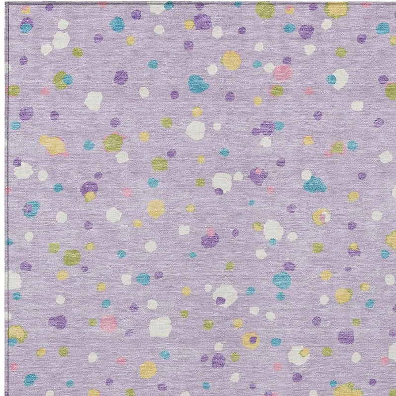 9' X 12' Lavender And Ivory Geometric Washable Indoor Outdoor Area Rug Homeroots Outdoor