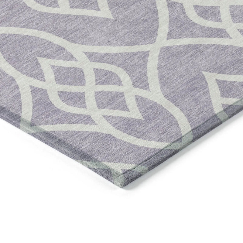 9' X 12' Lavender And Ivory Trellis Washable Indoor Outdoor Area Rug Homeroots Outdoor