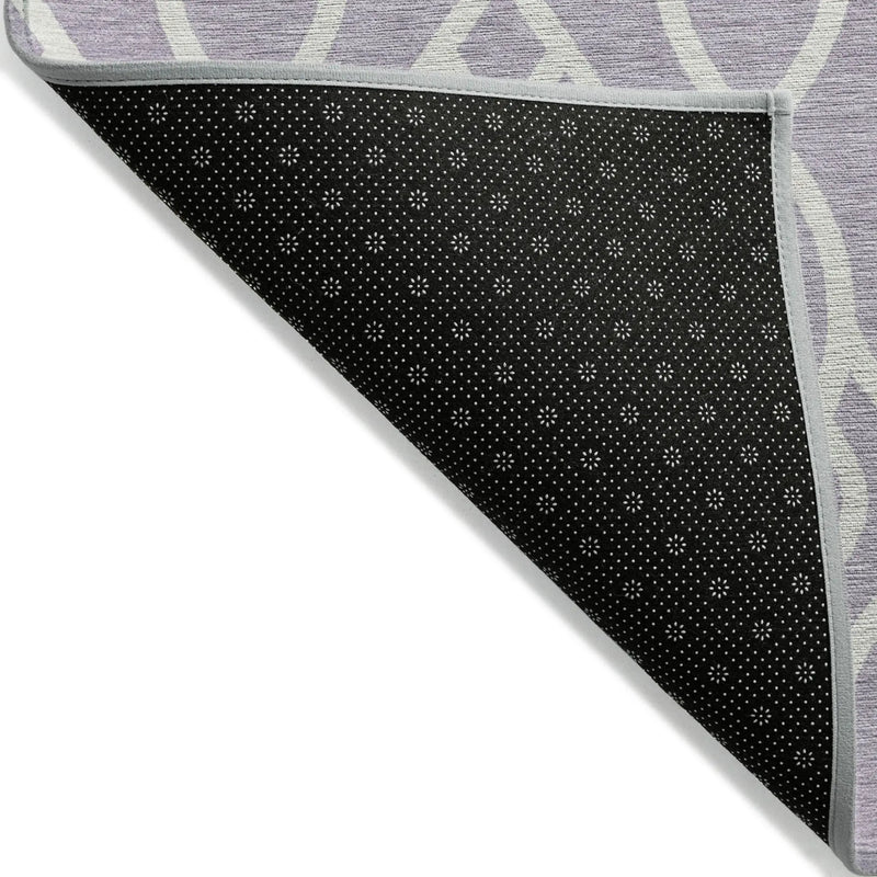 9' X 12' Lavender And Ivory Trellis Washable Indoor Outdoor Area Rug Homeroots Outdoor