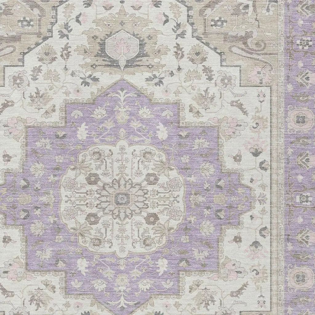 9' X 12' Lavender And Orange Oriental Washable Indoor Outdoor Area Rug Homeroots Outdoor