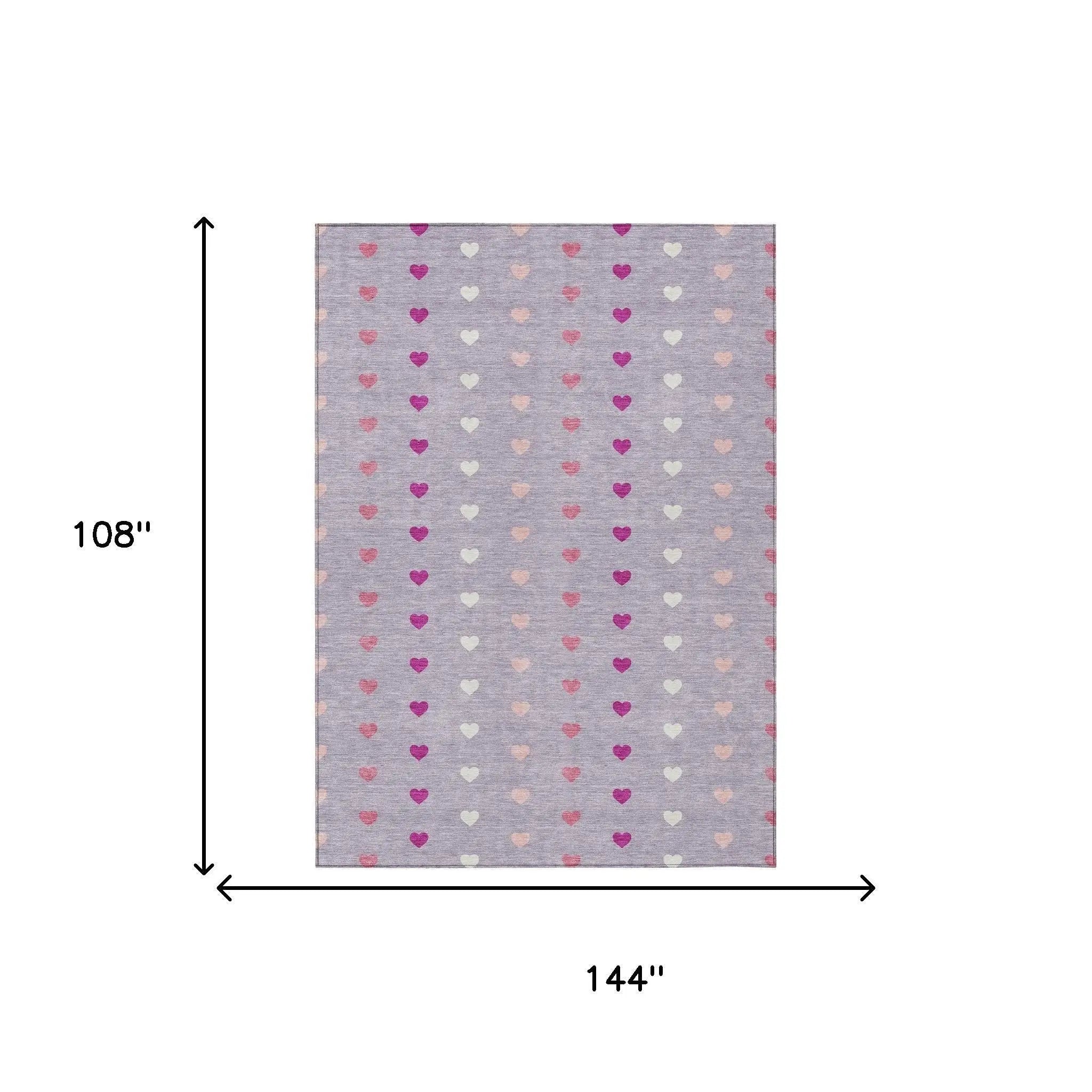 9' X 12' Lavender And Pink Geometric Washable Indoor Outdoor Area Rug Homeroots Outdoor