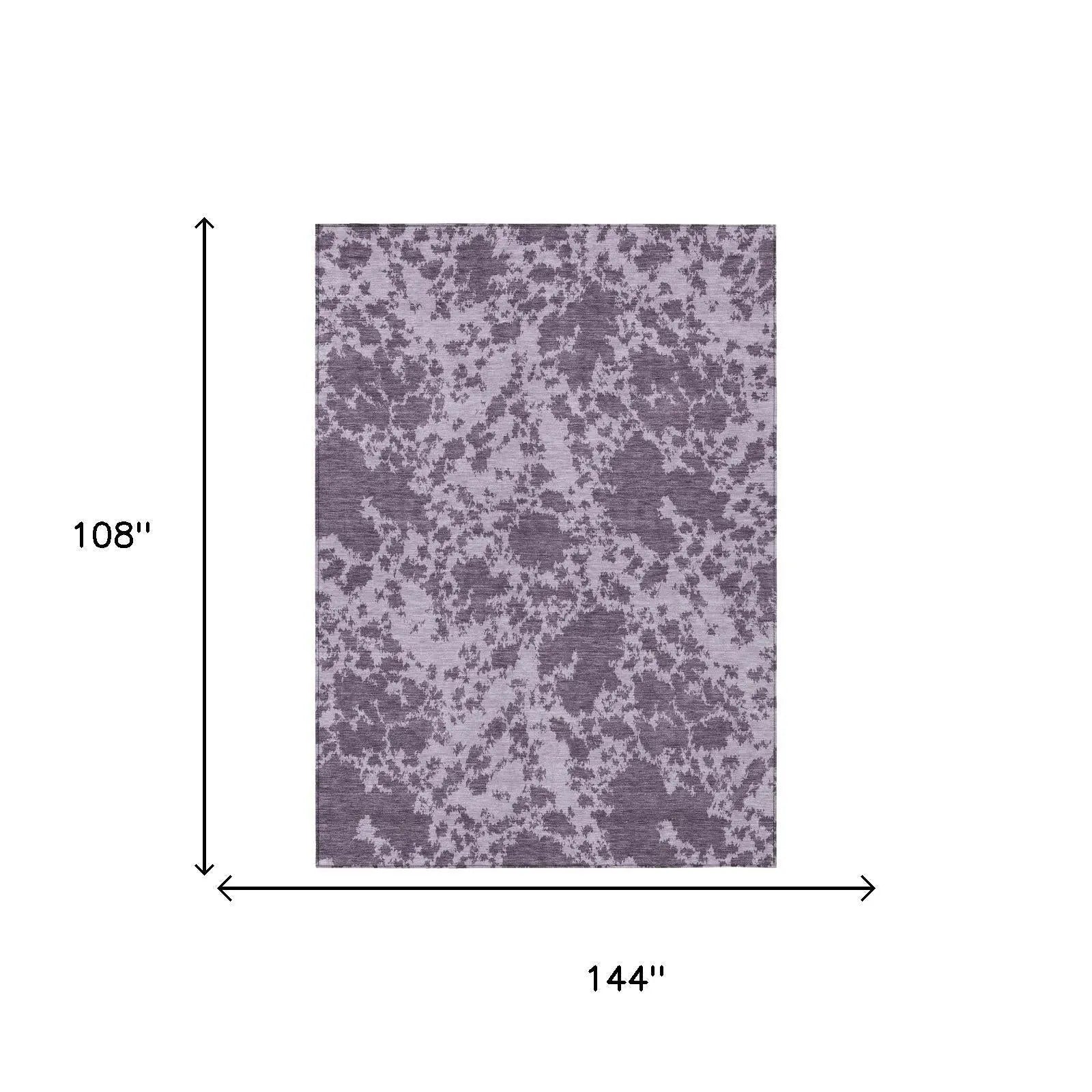 9' X 12' Lavender And Purple Abstract Washable Indoor Outdoor Area Rug Homeroots Outdoor