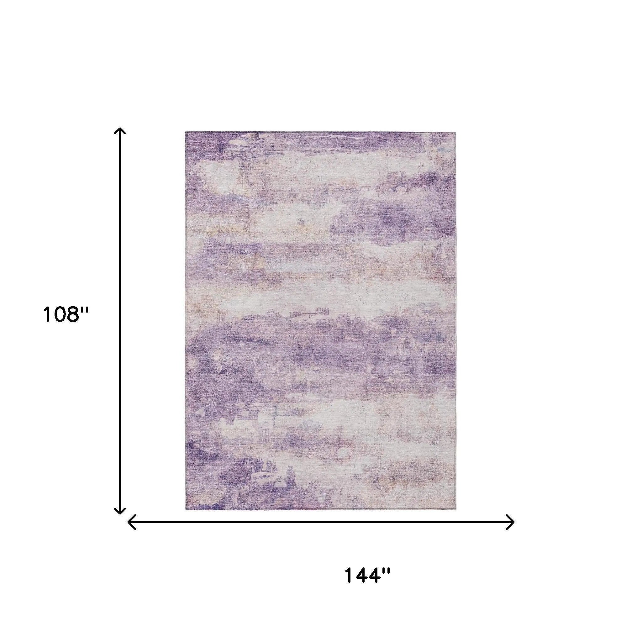 9' X 12' Lavender And Purple Abstract Washable Indoor Outdoor Area Rug Homeroots Outdoor
