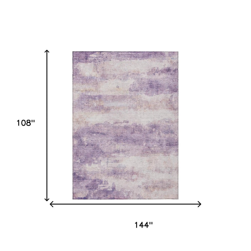 9' X 12' Lavender And Purple Abstract Washable Indoor Outdoor Area Rug Homeroots Outdoor