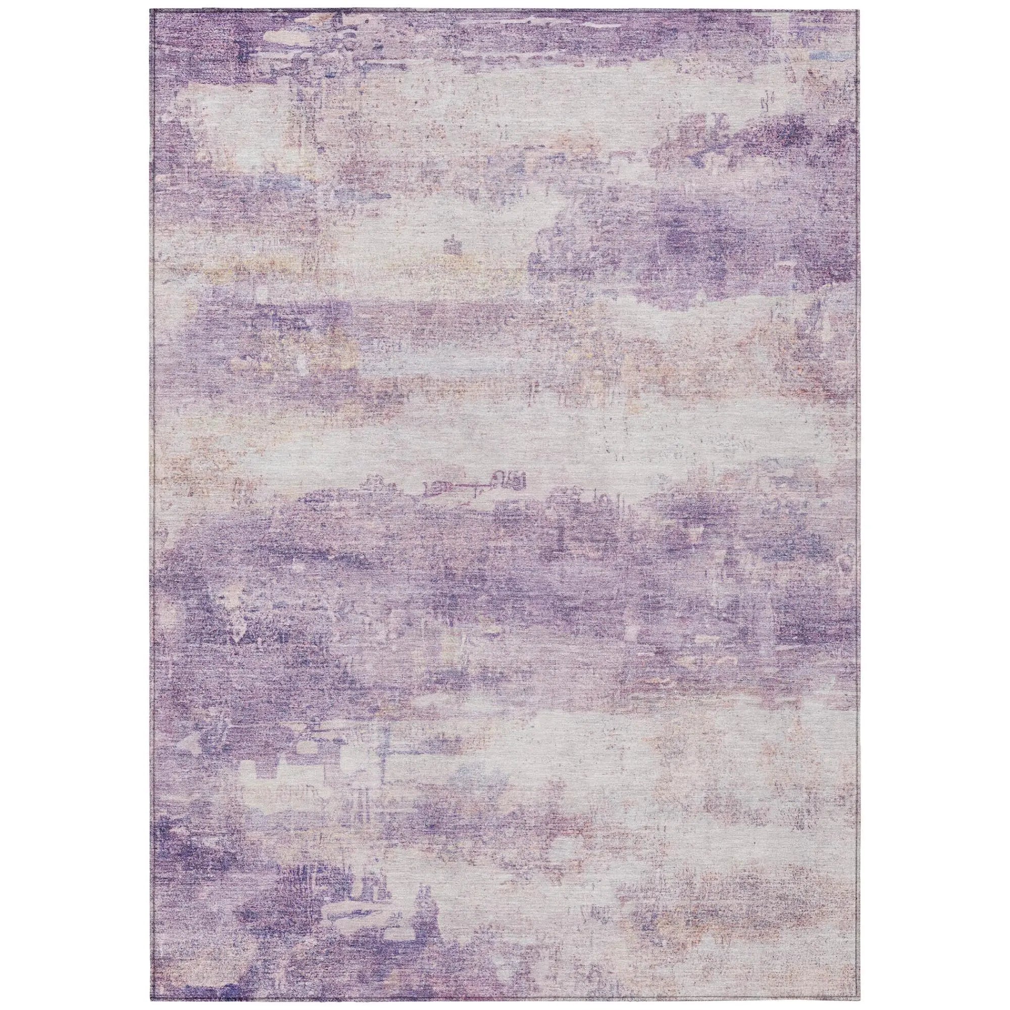 9' X 12' Lavender And Purple Abstract Washable Indoor Outdoor Area Rug Homeroots Outdoor