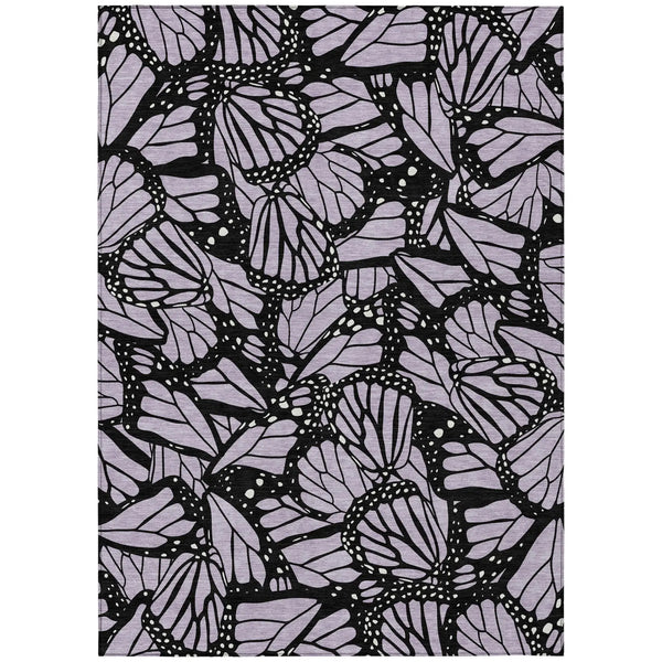 9' X 12' Lavender And Purple Animal Print Washable Indoor Outdoor Area Rug Homeroots Outdoor