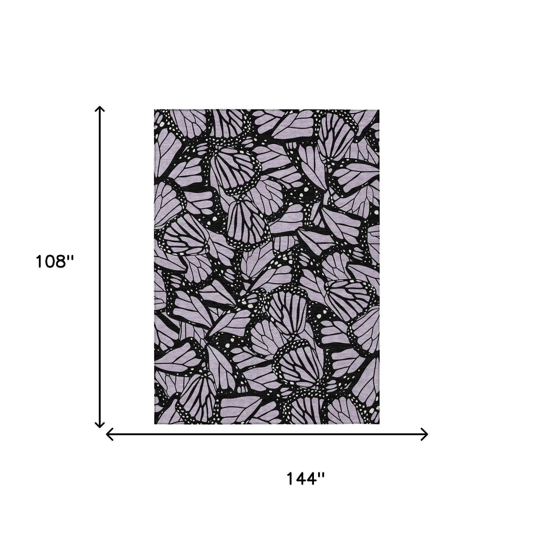 9' X 12' Lavender And Purple Animal Print Washable Indoor Outdoor Area Rug Homeroots Outdoor