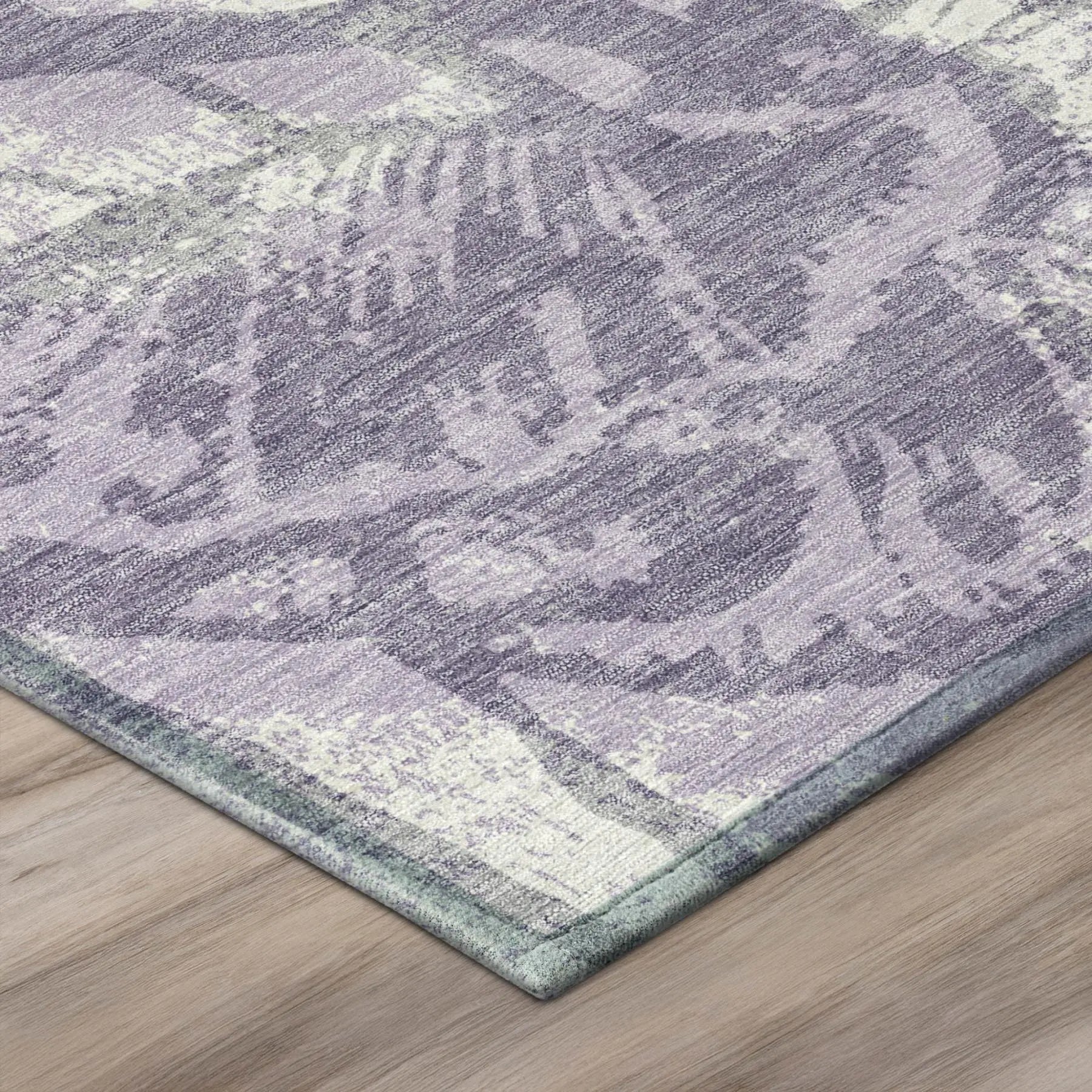 9' X 12' Lavender And Purple Floral Washable Indoor Outdoor Area Rug Homeroots Outdoor