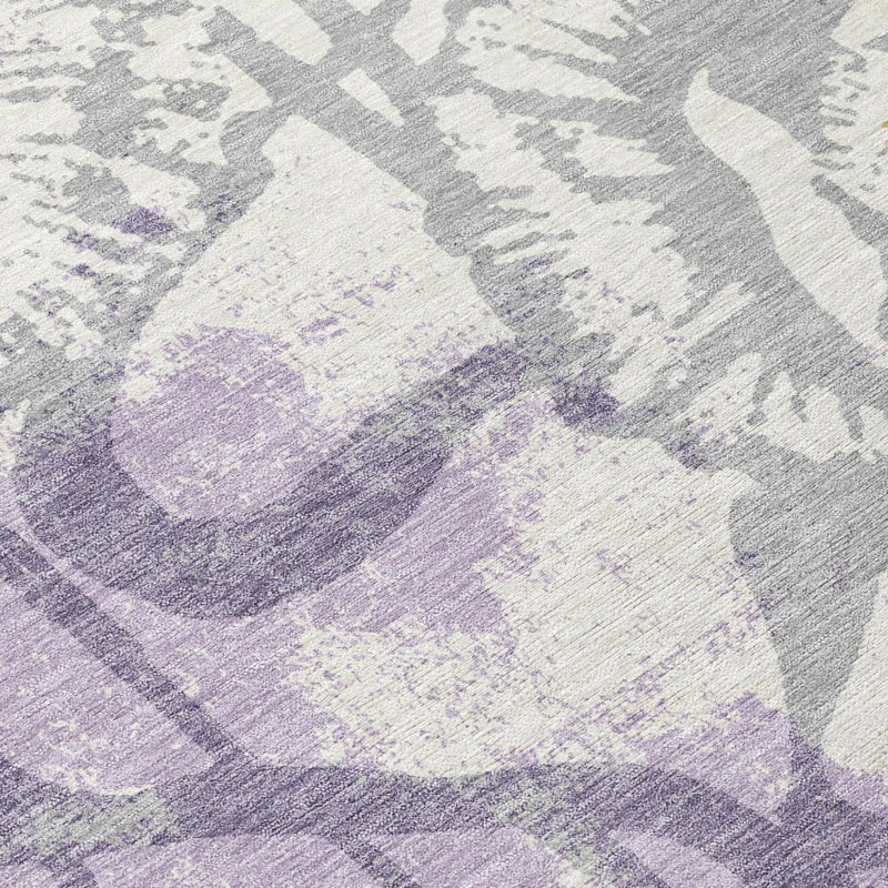 9' X 12' Lavender And Purple Floral Washable Indoor Outdoor Area Rug Homeroots Outdoor