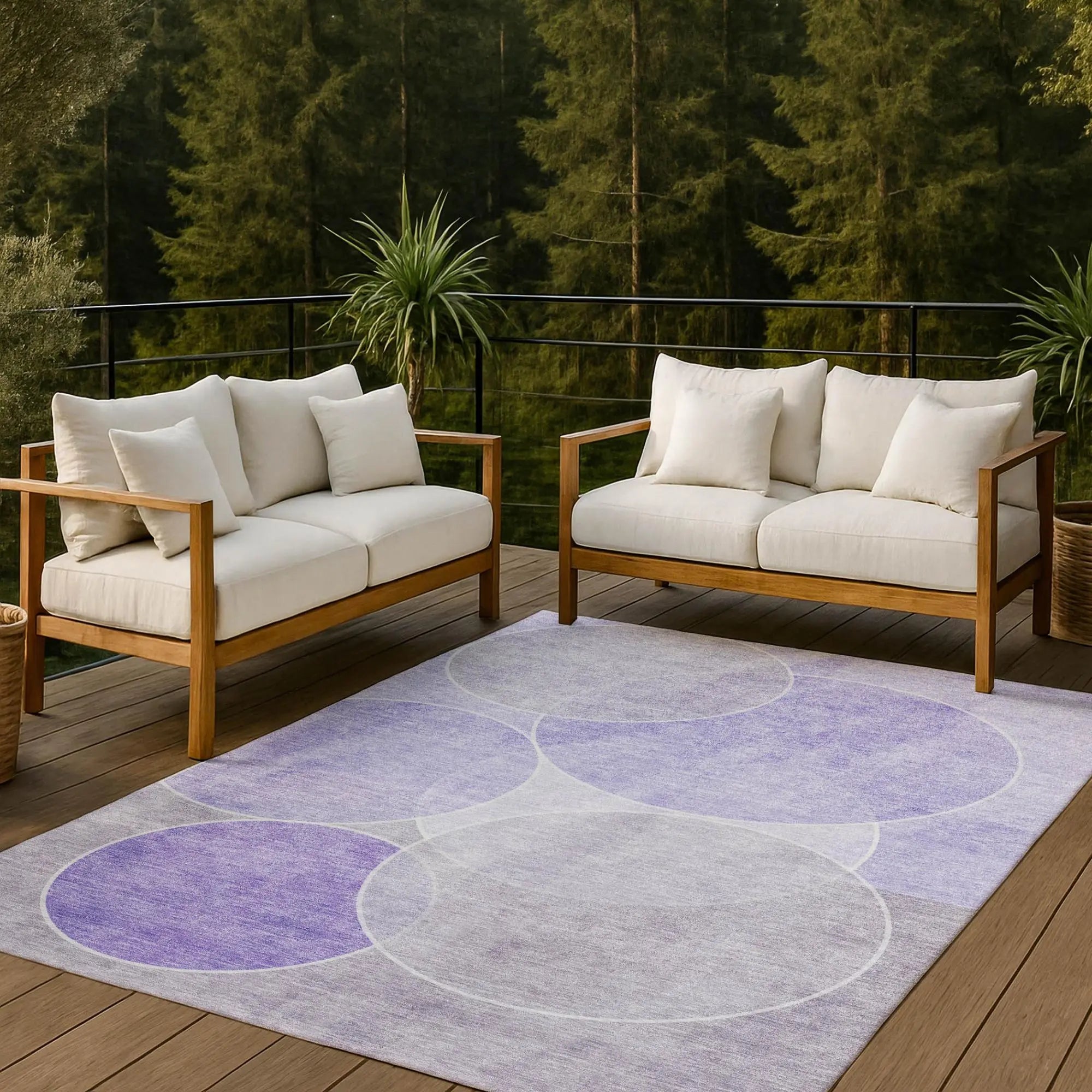 9' X 12' Lavender And Purple Geometric Washable Indoor Outdoor Area Rug Homeroots Outdoor