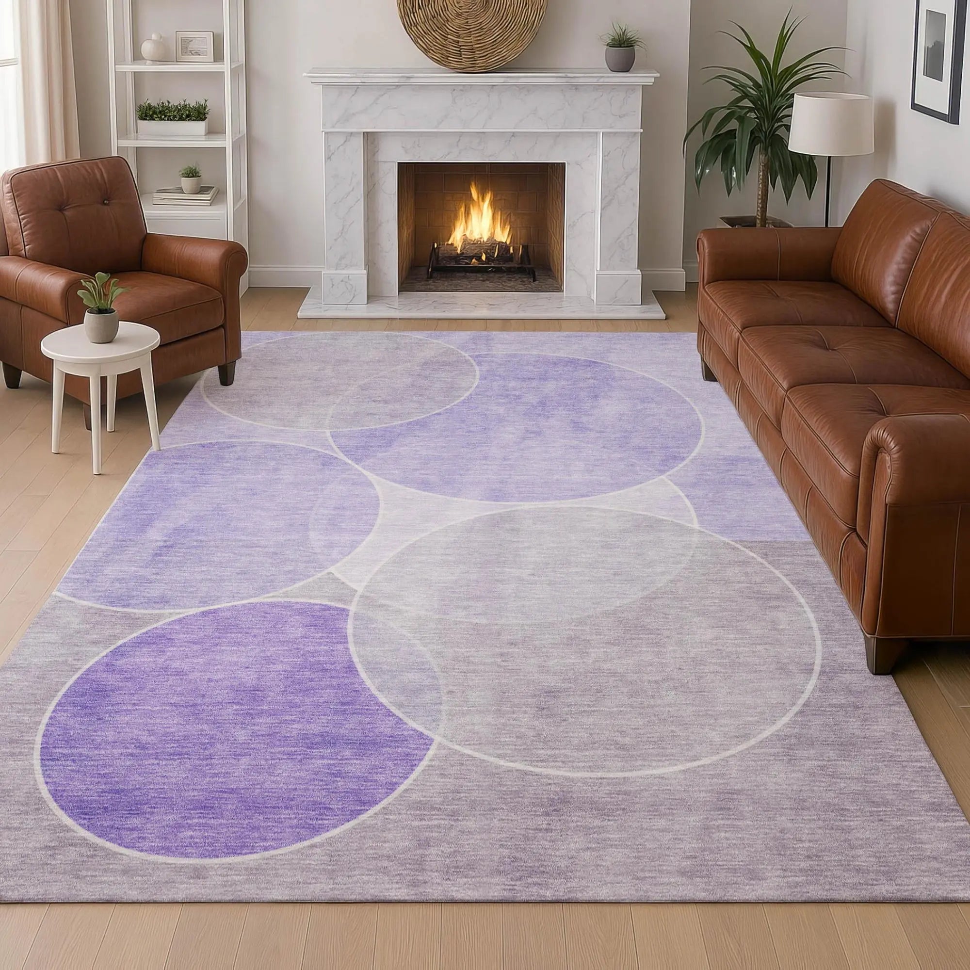 9' X 12' Lavender And Purple Geometric Washable Indoor Outdoor Area Rug Homeroots Outdoor