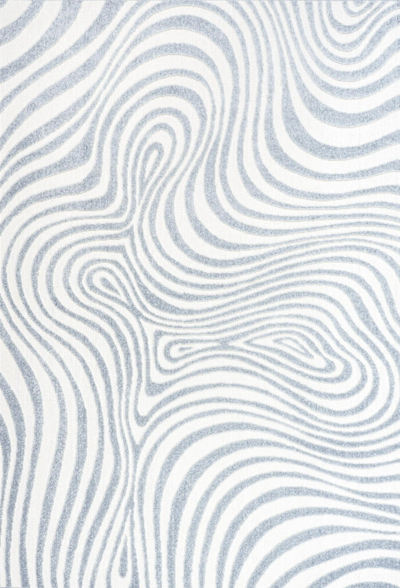9' X 12' Light Blue And Ivory Abstract Indoor Outdoor Area Rug Homeroots Outdoor