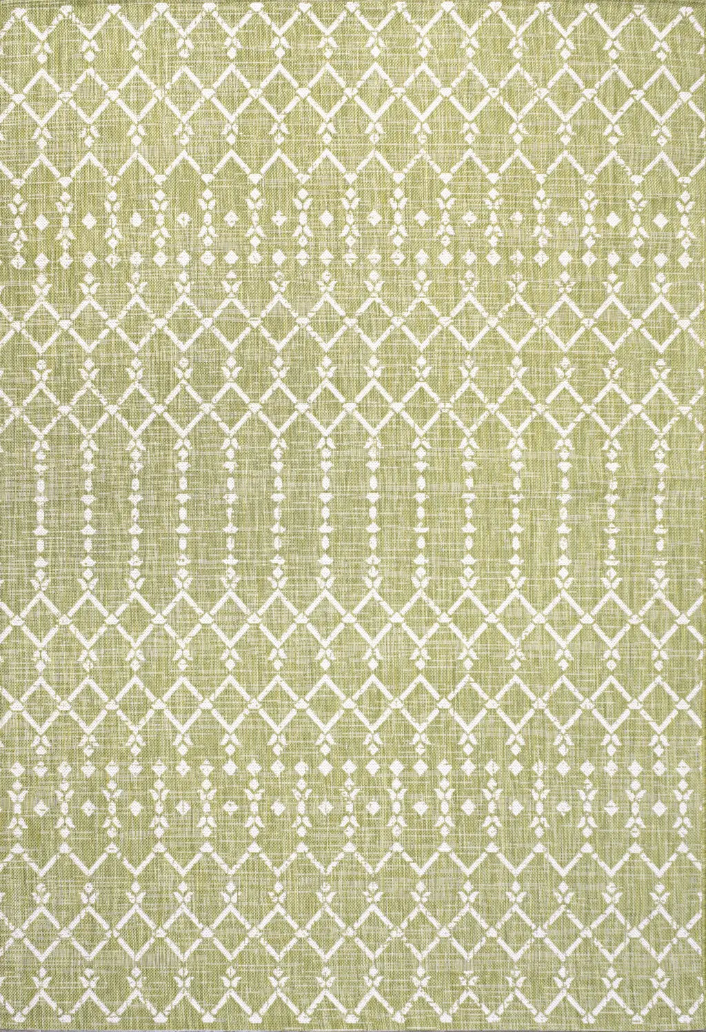 9' X 12' Light Green And Cream Trellis Indoor Outdoor Area Rug Homeroots Outdoor