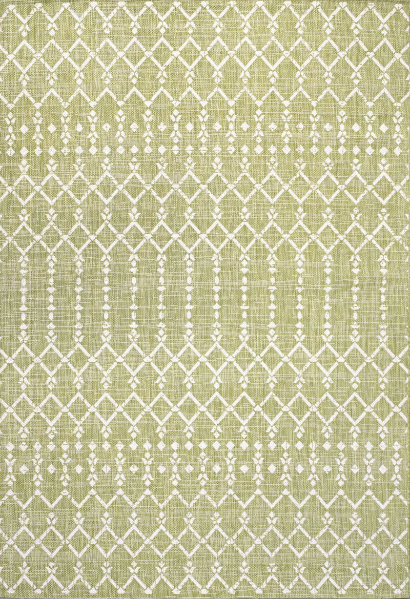 9' X 12' Light Green And Cream Trellis Indoor Outdoor Area Rug Homeroots Outdoor