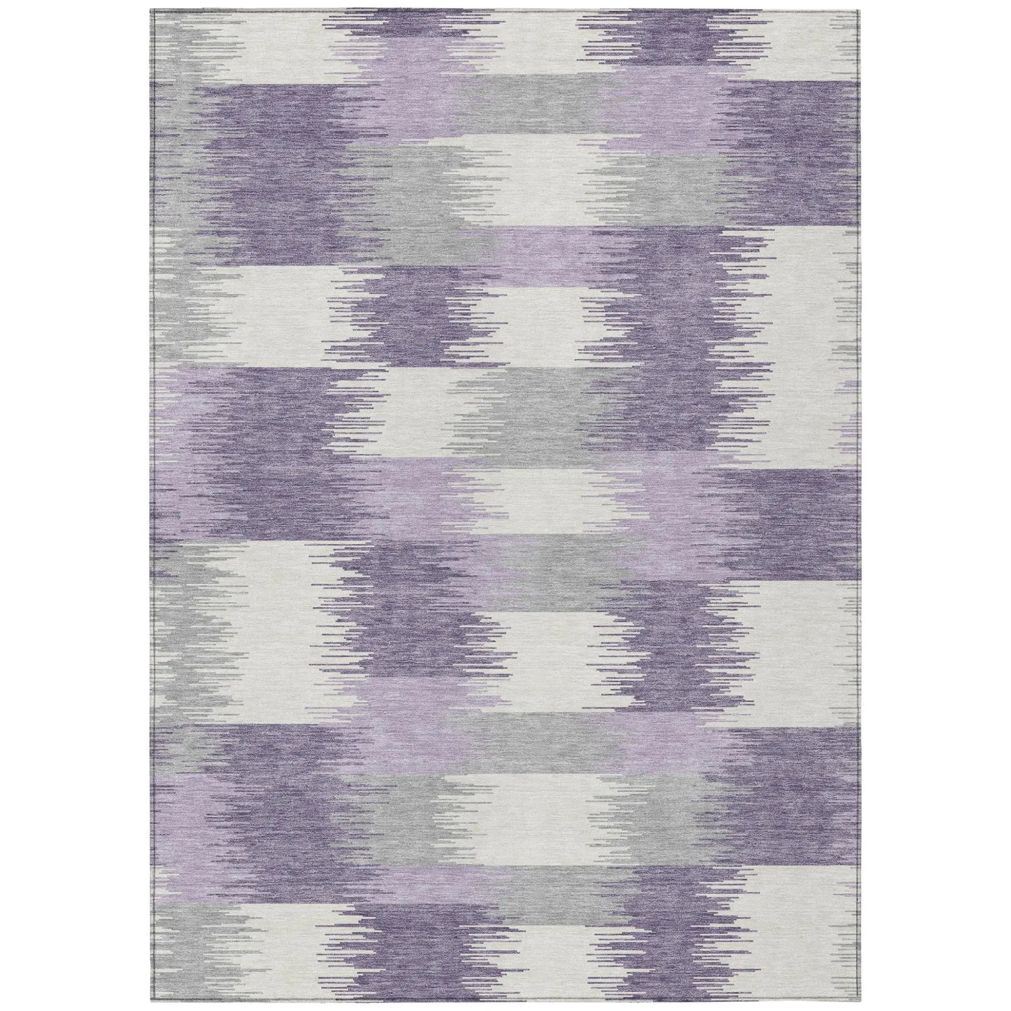 9' X 12' Lilac And Purple Geometric Washable Indoor Outdoor Area Rug Homeroots Outdoor