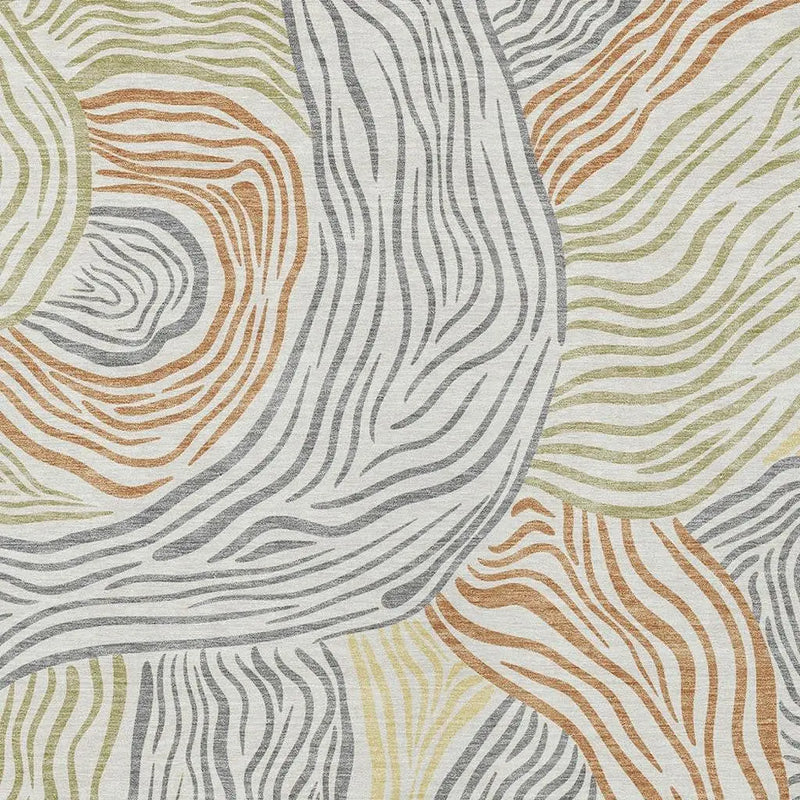 9' X 12' Linen And Green Ikat Washable Indoor Outdoor Area Rug Homeroots Outdoor
