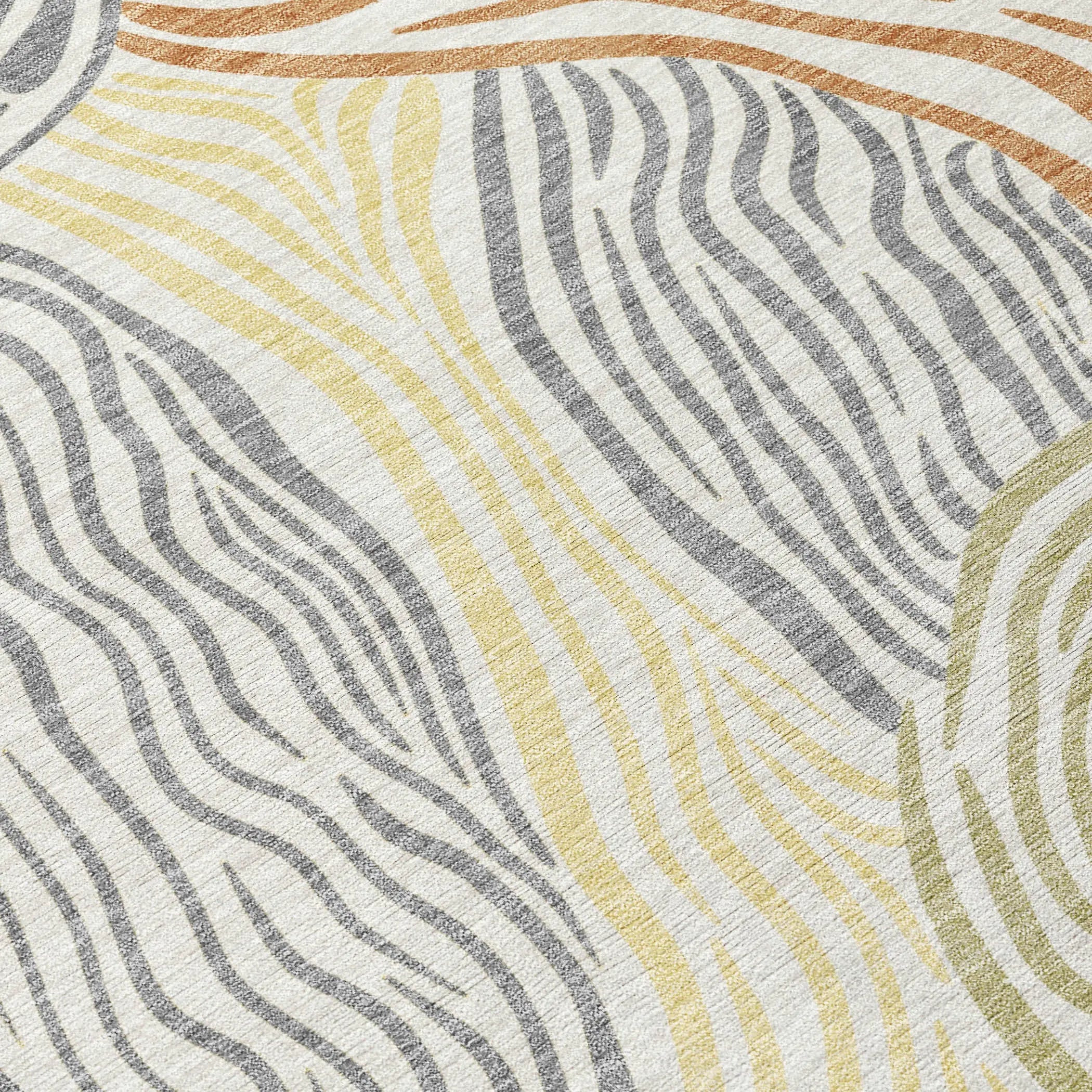 9' X 12' Linen And Green Ikat Washable Indoor Outdoor Area Rug Homeroots Outdoor