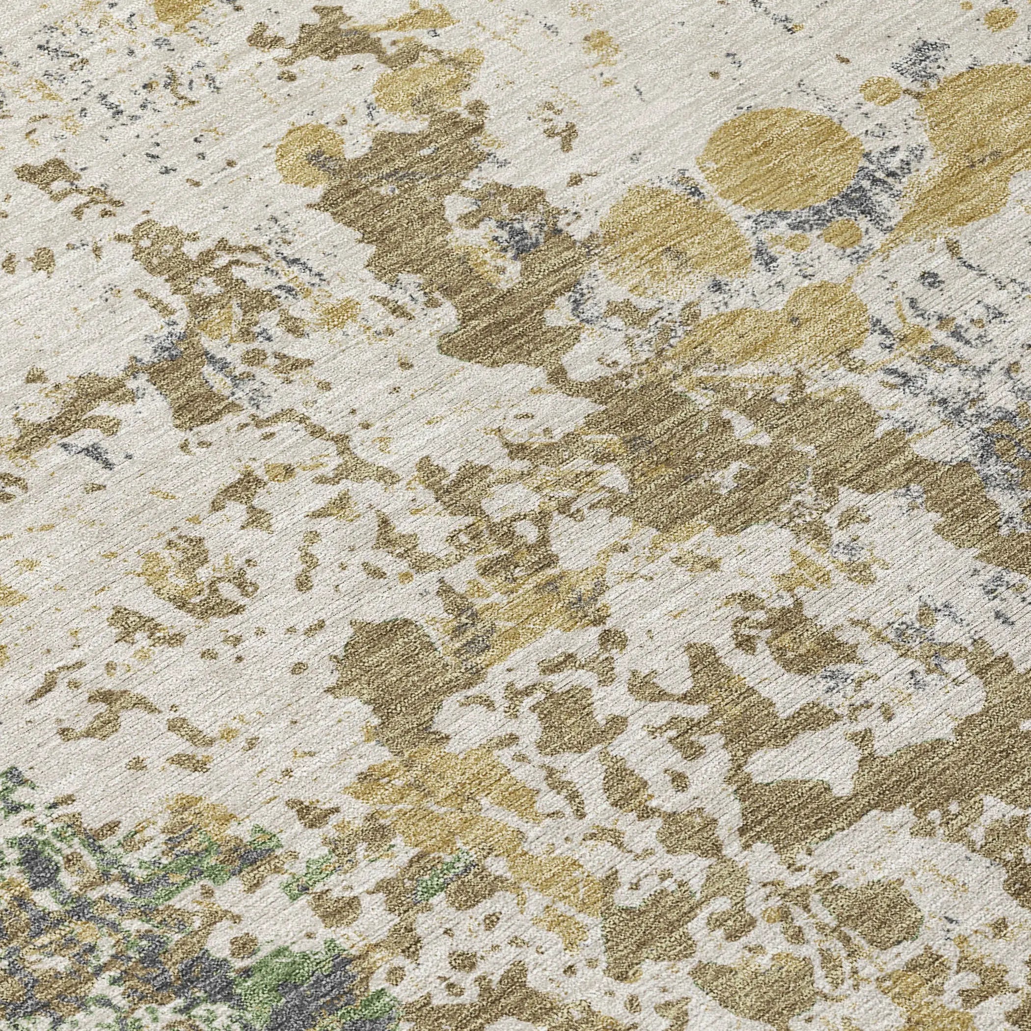 9' X 12' Linen And Ivory Abstract Washable Indoor Outdoor Area Rug Homeroots Outdoor