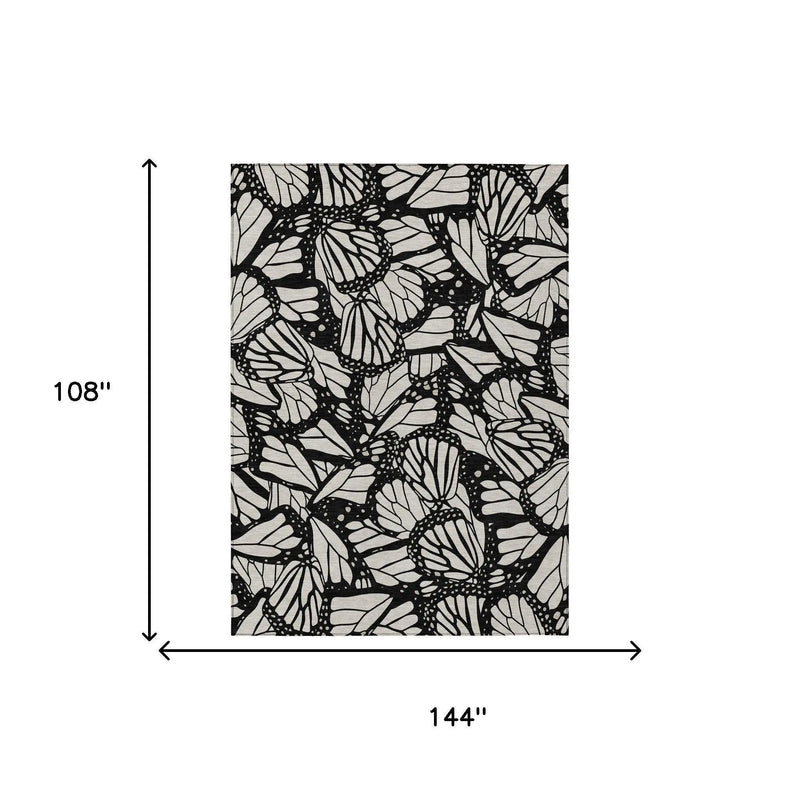 9' X 12' Linen And Ivory Animal Print Washable Indoor Outdoor Area Rug Homeroots Outdoor