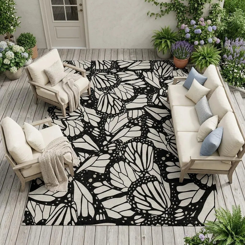 9' X 12' Linen And Ivory Animal Print Washable Indoor Outdoor Area Rug Homeroots Outdoor