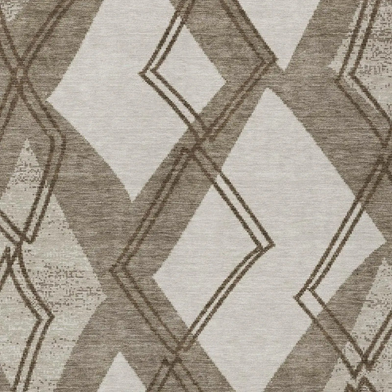9' X 12' Linen And Ivory Geometric Washable Indoor Outdoor Area Rug Homeroots Outdoor