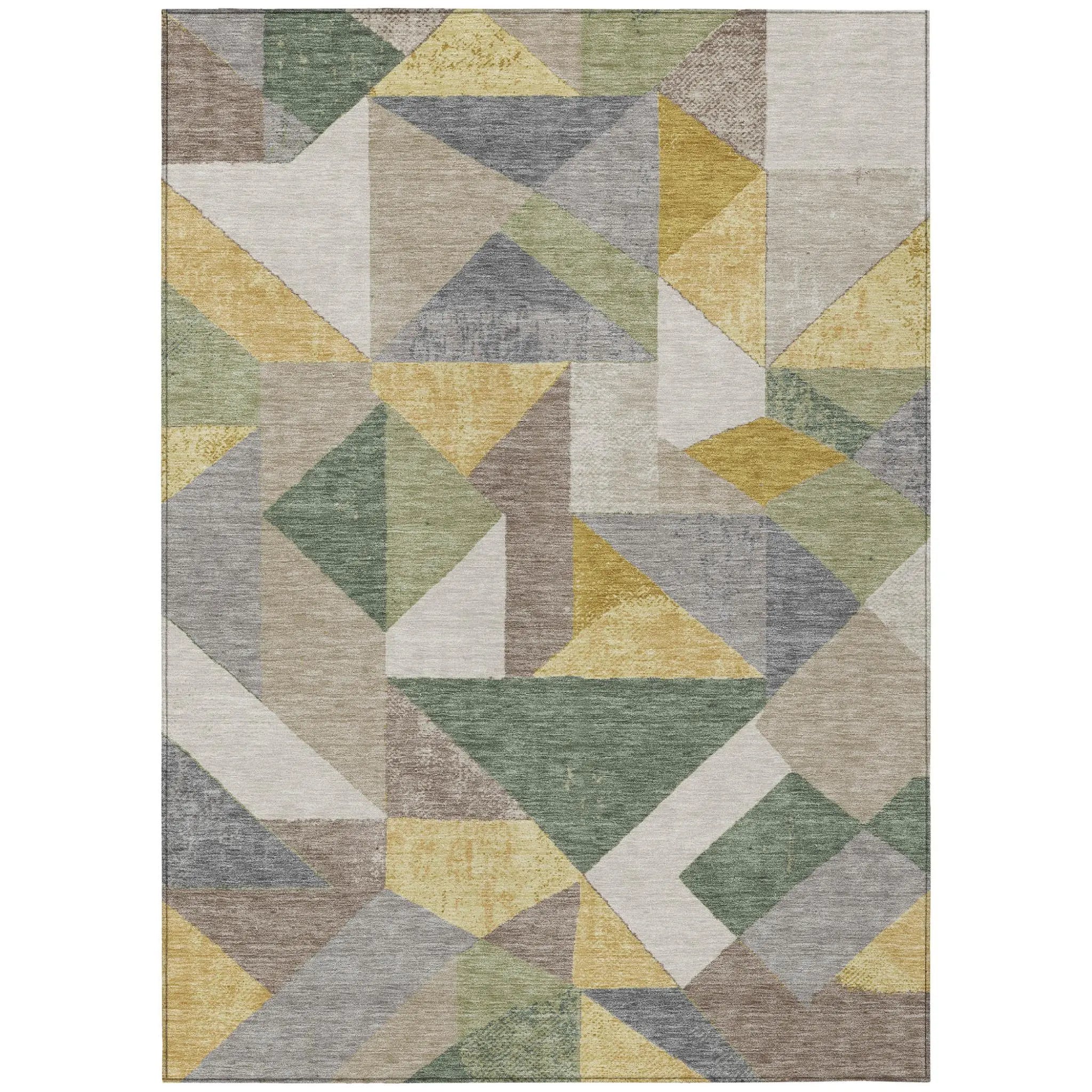 9' X 12' Linen And Ivory Geometric Washable Indoor Outdoor Area Rug Homeroots Outdoor
