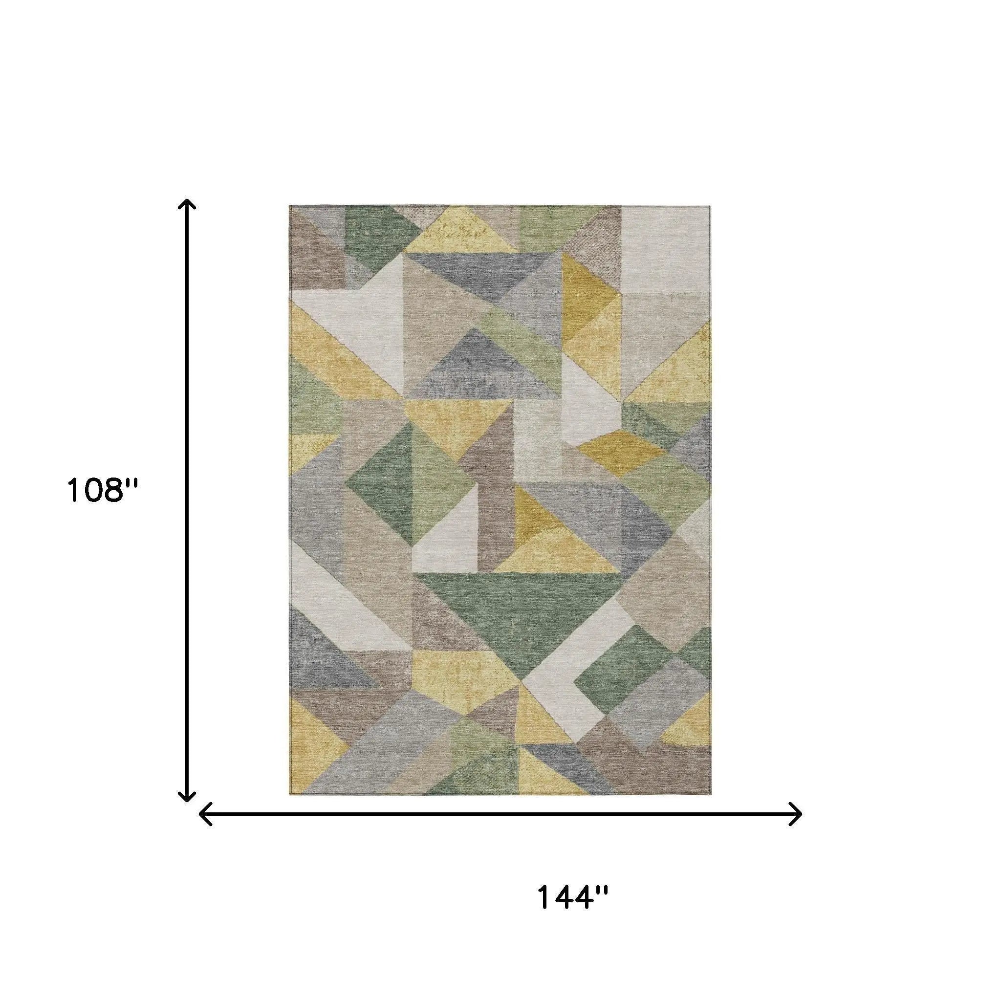9' X 12' Linen And Ivory Geometric Washable Indoor Outdoor Area Rug Homeroots Outdoor