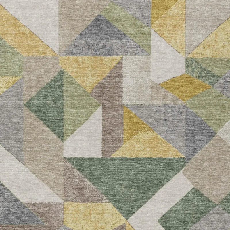 9' X 12' Linen And Ivory Geometric Washable Indoor Outdoor Area Rug Homeroots Outdoor