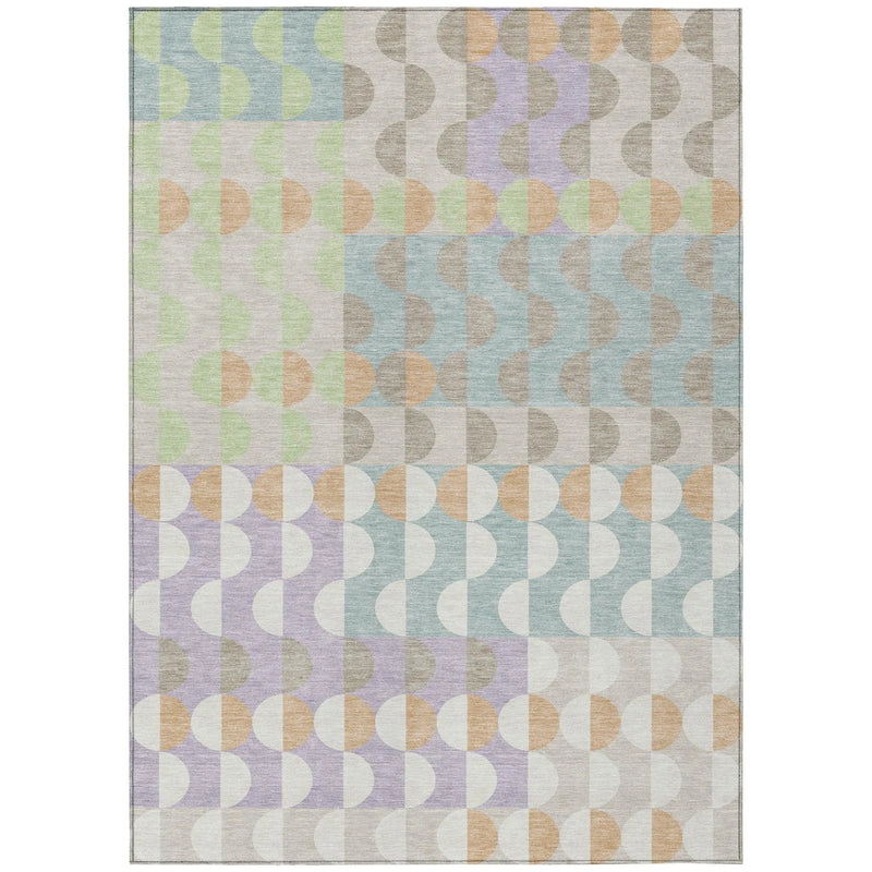 9' X 12' Linen And Ivory Geometric Washable Indoor Outdoor Area Rug Homeroots Outdoor