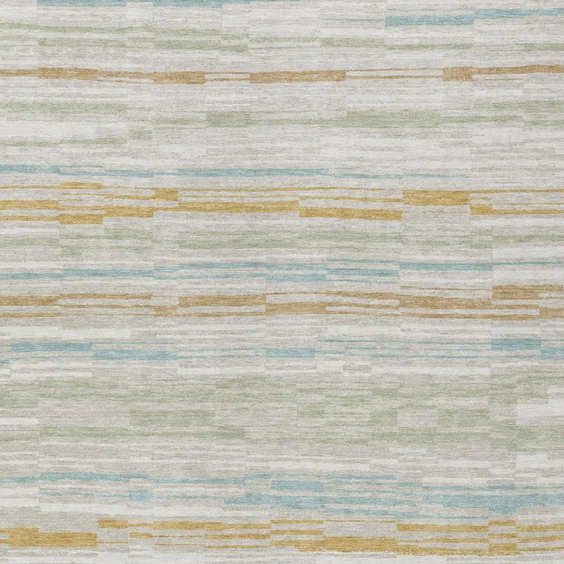 9' X 12' Linen And Ivory Striped Washable Indoor Outdoor Area Rug Homeroots Outdoor