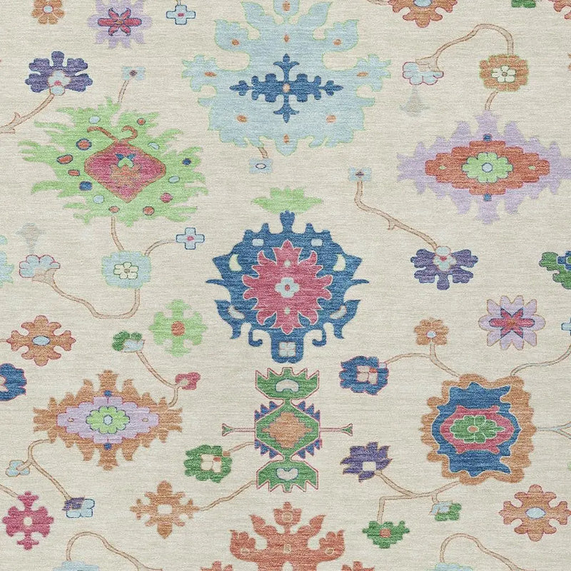 9' X 12' Linen And Navy Blue Oriental Washable Indoor Outdoor Area Rug Homeroots Outdoor