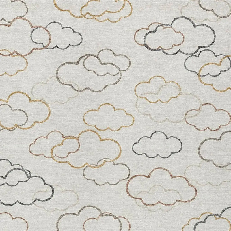 9' X 12' Linen And Wheat Abstract Washable Indoor Outdoor Area Rug Homeroots Outdoor