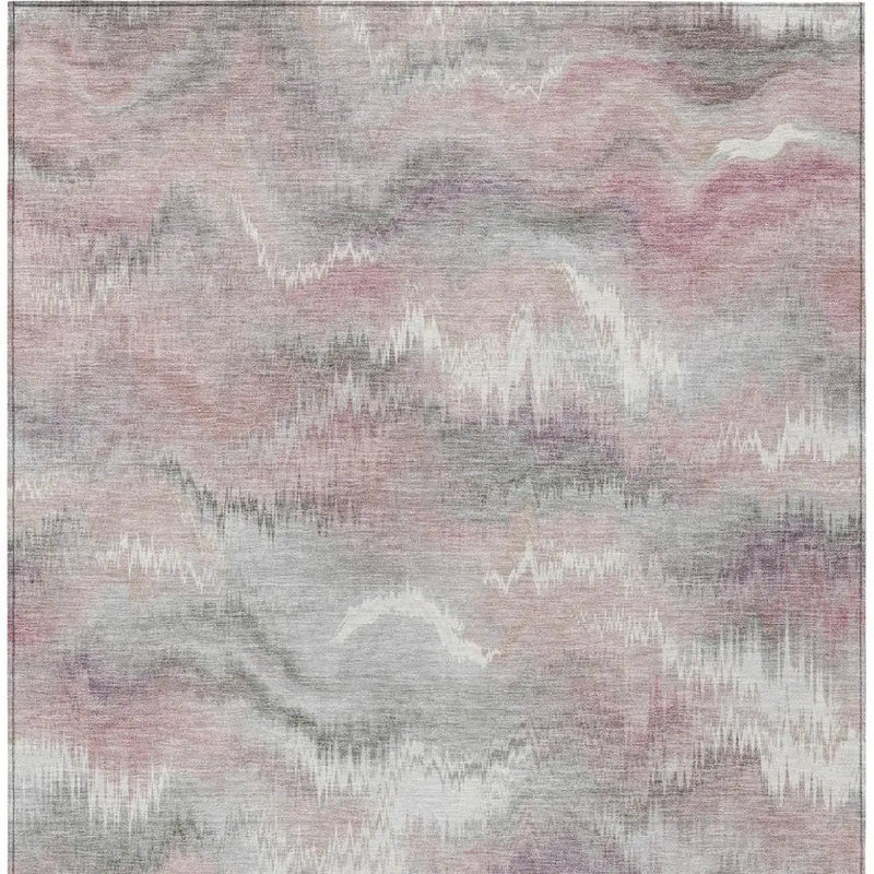 9' X 12' Mauve And Pink Abstract Washable Indoor Outdoor Area Rug Homeroots Outdoor