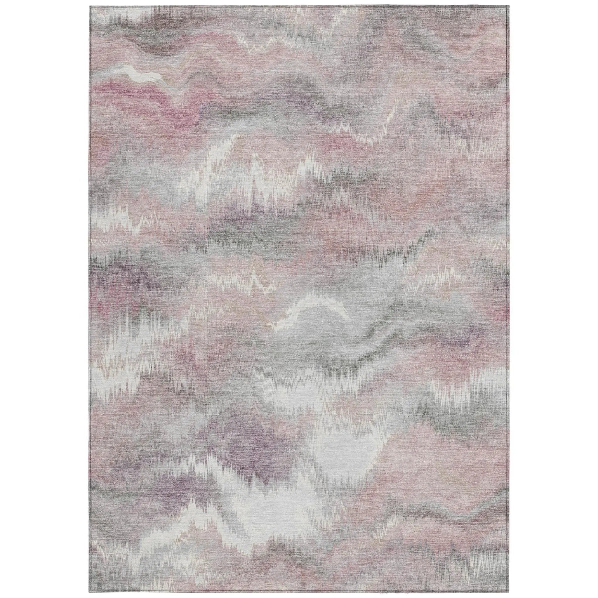 9' X 12' Mauve And Pink Abstract Washable Indoor Outdoor Area Rug Homeroots Outdoor
