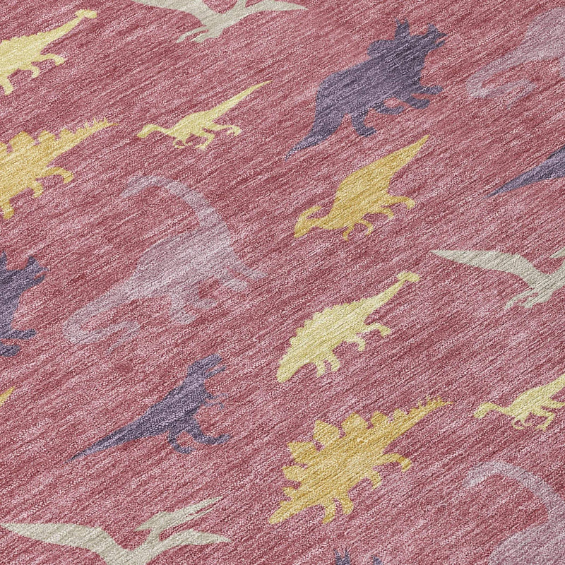 9' X 12' Mauve And Pink Geometric Washable Indoor Outdoor Area Rug Homeroots Outdoor