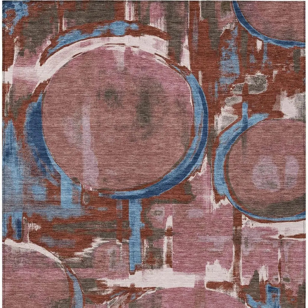 9' X 12' Merlot And Red Abstract Washable Indoor Outdoor Area Rug Homeroots Outdoor