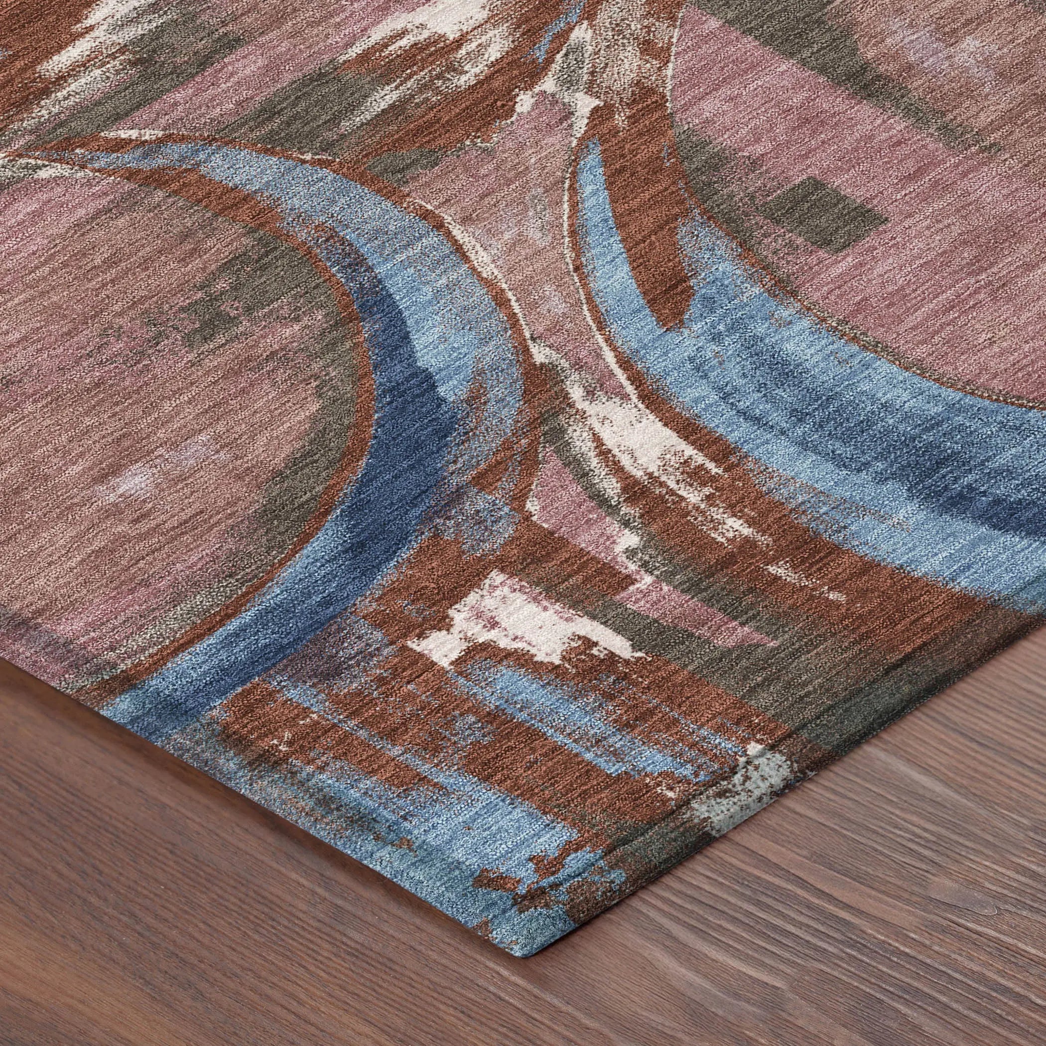 9' X 12' Merlot And Red Abstract Washable Indoor Outdoor Area Rug Homeroots Outdoor