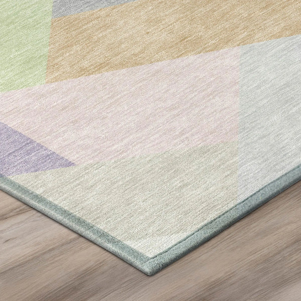 9' X 12' Mint Green And Green Geometric Washable Indoor Outdoor Area Rug Homeroots Outdoor