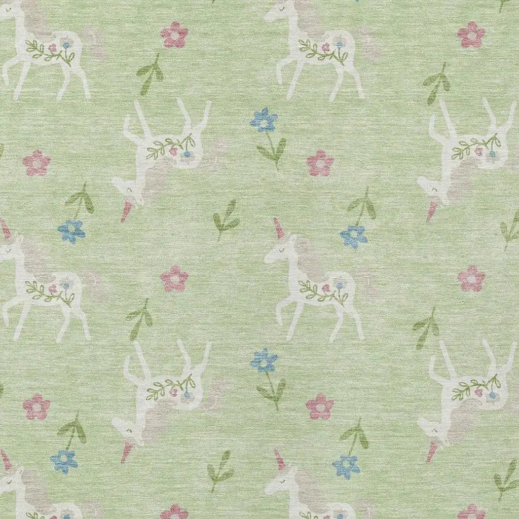 9' X 12' Mint Green And Ivory Floral Washable Indoor Outdoor Area Rug Homeroots Outdoor