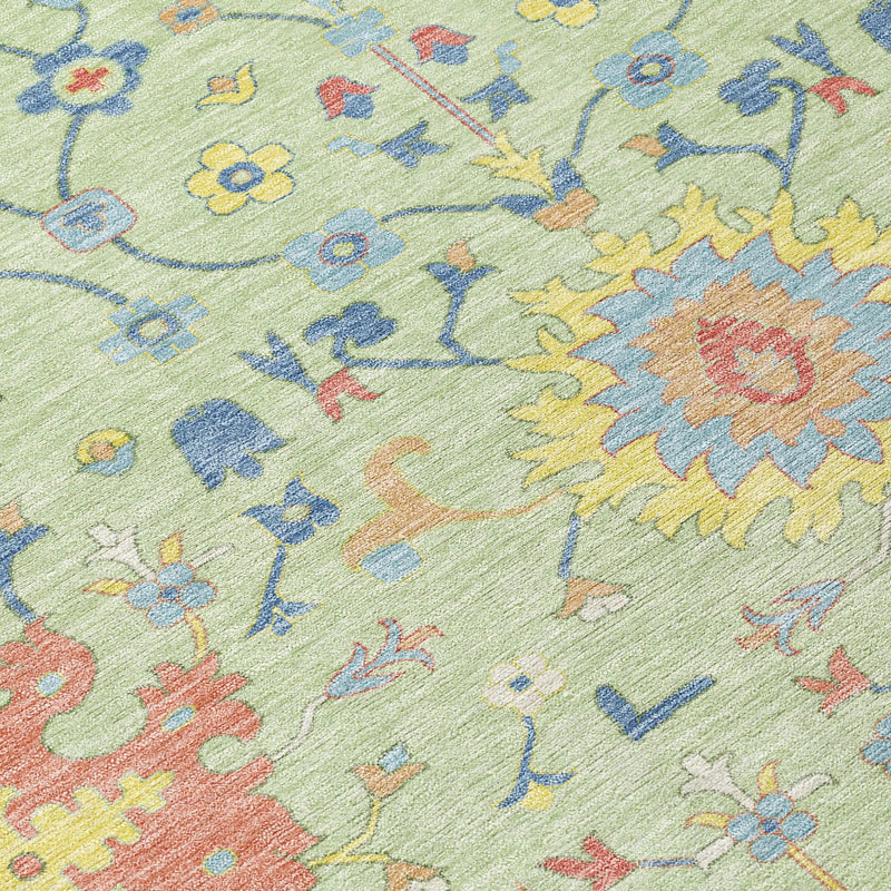9' X 12' Mint Green And Salmon Faux Bois Washable Indoor Outdoor Area Rug Homeroots Outdoor
