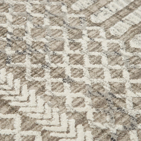 9' X 12' Natural And Brown Geometric Area Rug Homeroots Home Decor