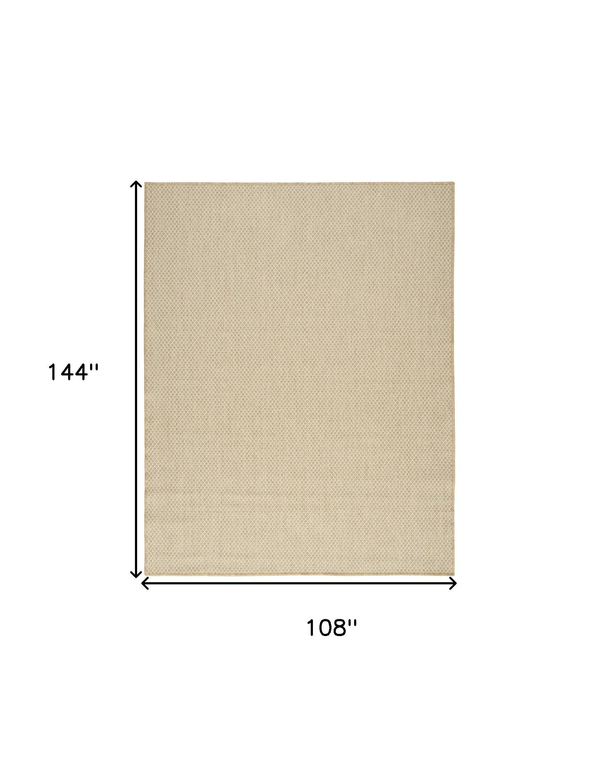 9' X 12' Natural Geometric Indoor Outdoor Area Rug Homeroots Outdoor
