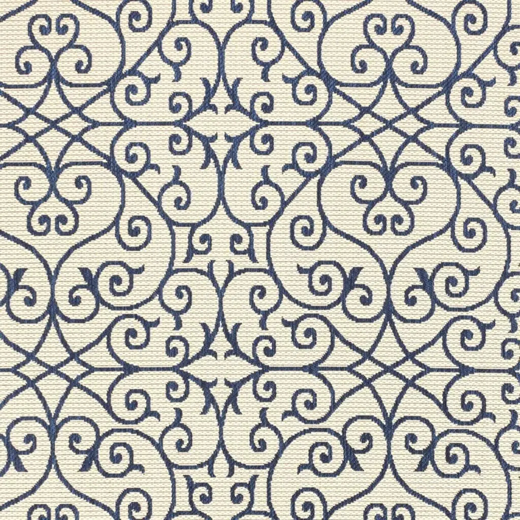 9' X 12' Navy Blue And Beige Geometric Indoor Outdoor Area Rug Homeroots Outdoor
