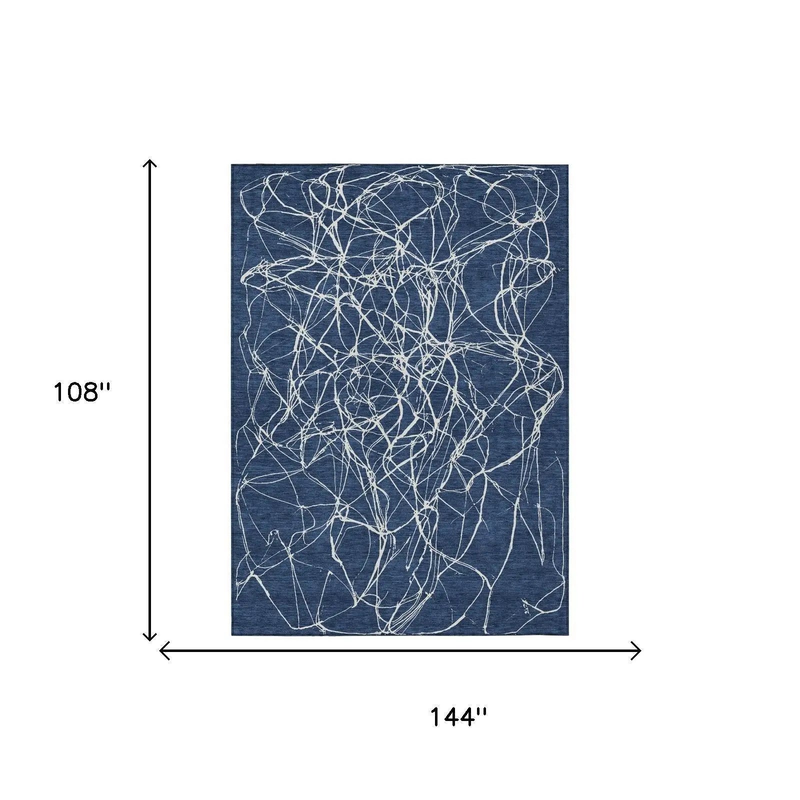 9' X 12' Navy Blue And Blue Abstract Washable Indoor Outdoor Area Rug Homeroots Outdoor