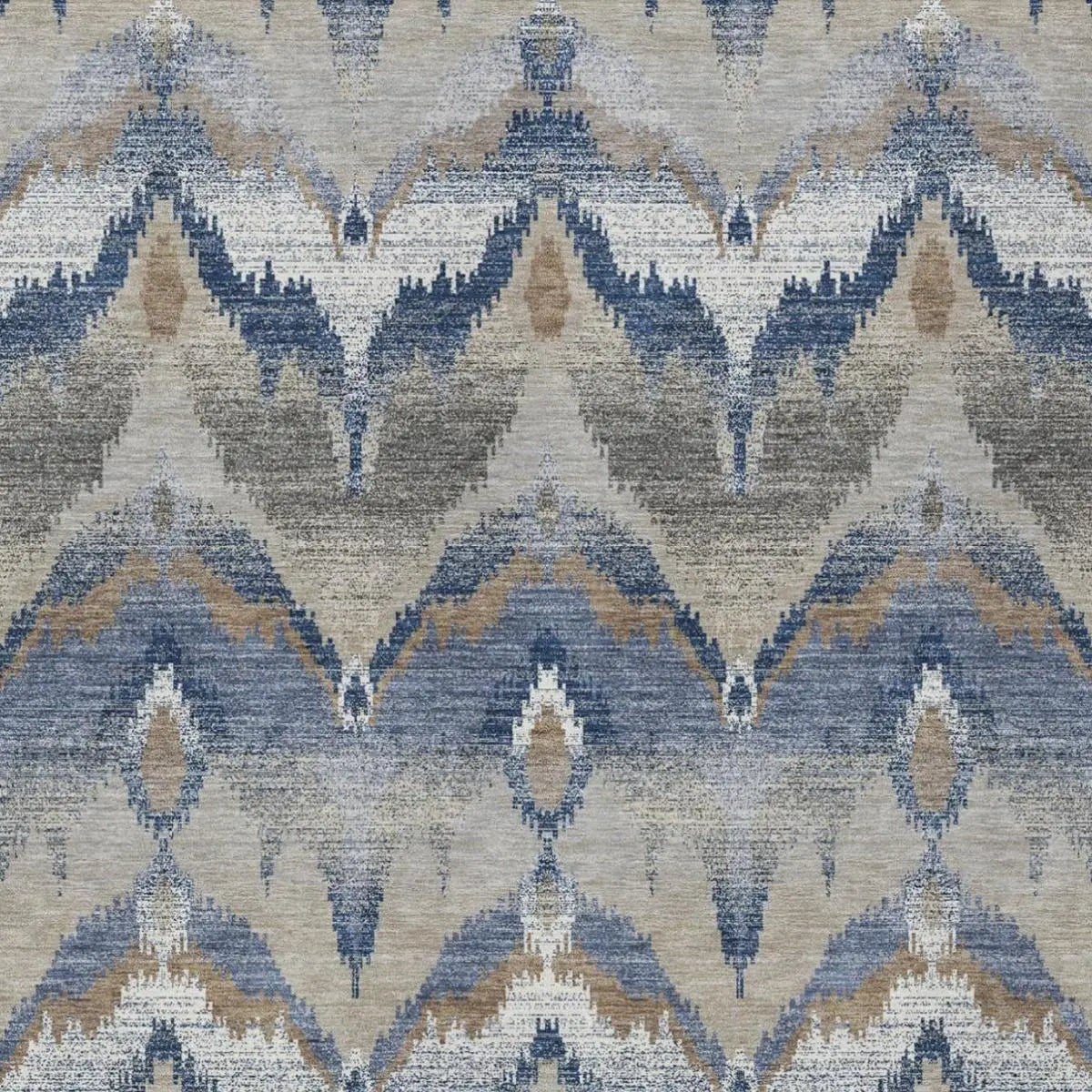 9' X 12' Navy Blue And Blue Abstract Washable Indoor Outdoor Area Rug Homeroots Outdoor