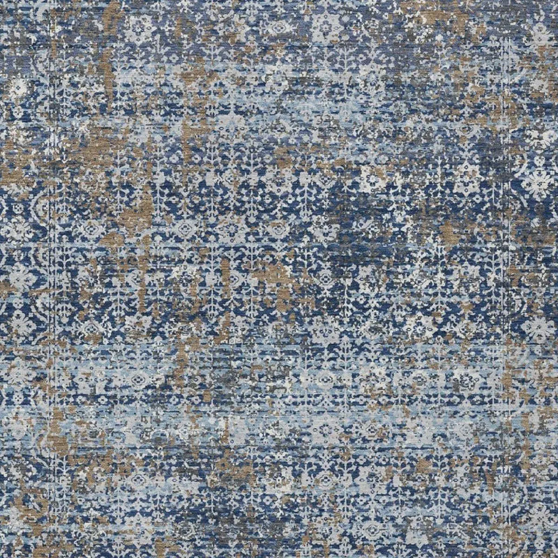 9' X 12' Navy Blue And Blue Abstract Washable Indoor Outdoor Area Rug Homeroots Outdoor