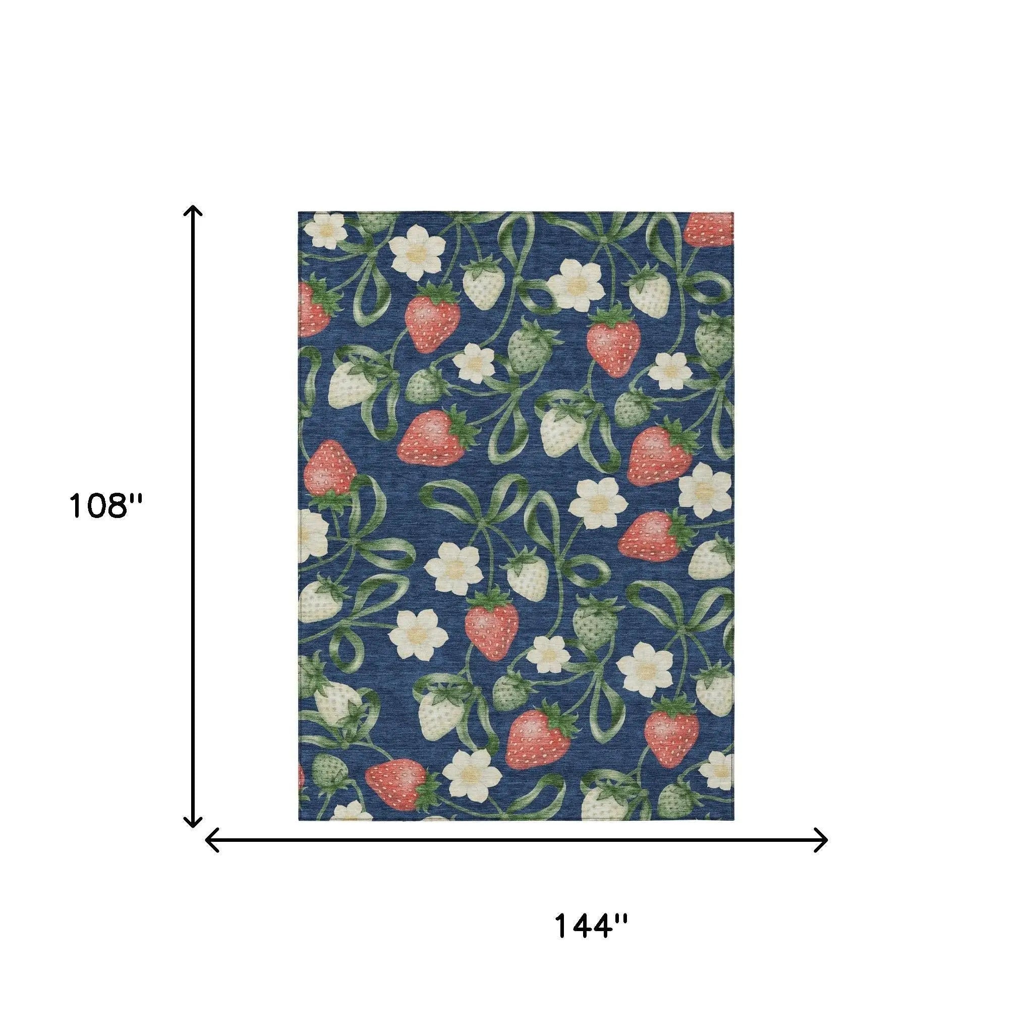9' X 12' Navy Blue And Blue Floral Washable Indoor Outdoor Area Rug Homeroots Outdoor