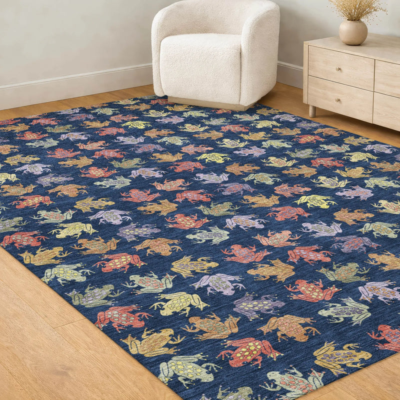 9' X 12' Navy Blue And Blue Geometric Washable Indoor Outdoor Area Rug Homeroots Outdoor